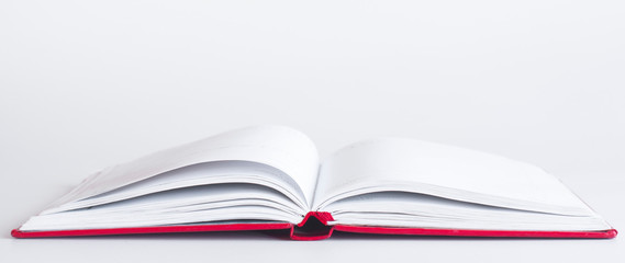 Open book. Notebook. On a white background. Blank pages.