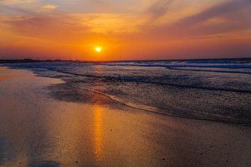 Fototapeta na wymiar sun, beach, sunset, sea