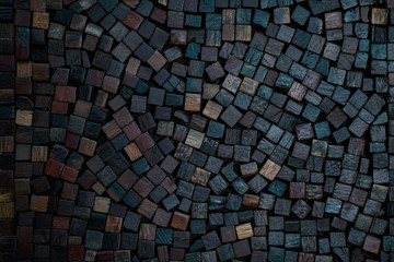 wall decorative coating of wooden bars of various colors