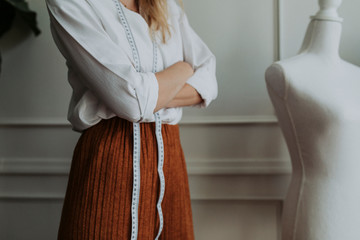 Confident female fashion designer