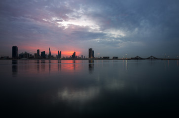 Splendid Bahrain skyline at sunset