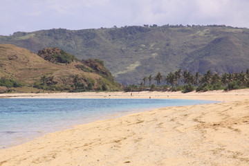 White sand on Kuta Lombok Beach, Indonesia