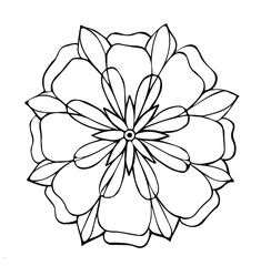 Mandala flower ornament handmade, henna art template, vector  