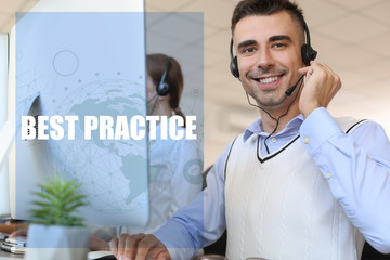 Technical support agent training in office