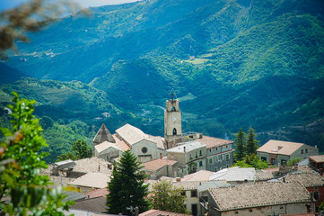 Fototapeta na wymiar Overview of the village of Aiello Calabro.