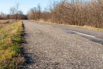 Road on the Great Hungarian Plain in Hungary