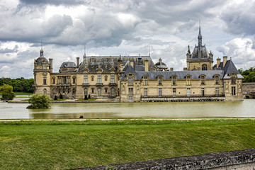 
External view of famous Chateau de Chantilly (1560) - historic chateau located in town of...
