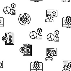 Product Manager Work Seamless Pattern Vector Thin Line. Illustrations