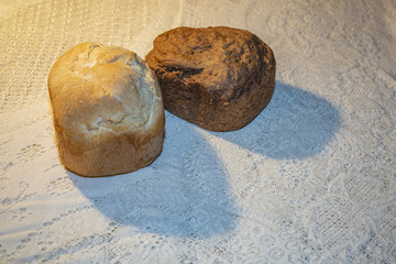 Homemade freshly baked hot bread with a delicious crisp
