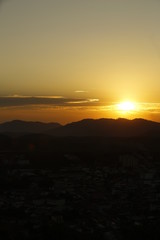 sunset over the river