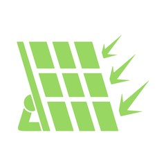Solar panel icon in flat style. Renewable energy symbol. Ecology and environment sign.