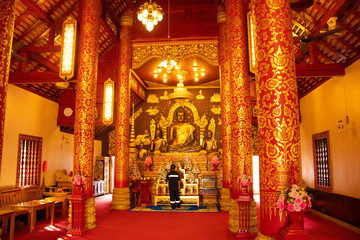 Fototapeta na wymiar A beautiful view of buddhist temple at Chiang Rai, Thailand.
