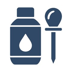 Blood sample and pipette icon. Flat icon design.