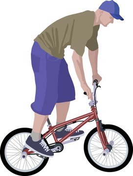 boy riding BMX bike
