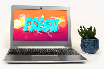 Fresh Text on laptop
