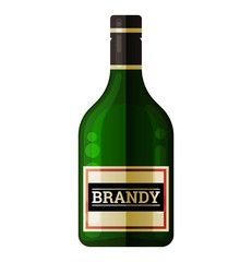 Fototapeta na wymiar bottle brandy alcohol drinks lable style vector illustration