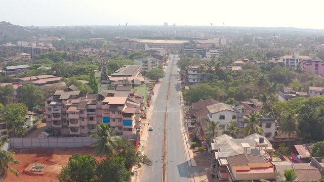 Aerial view of roads in Delhi, India