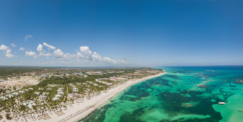 Fototapeta premium Empty beach Punta Cana Dominican Republic