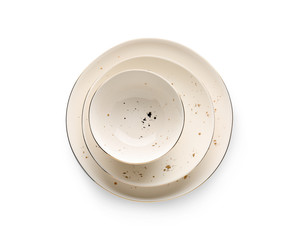 Clean plates on white background