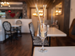 Italian breads in glass