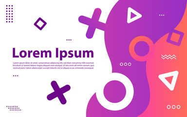 Modern memphis background with elements.