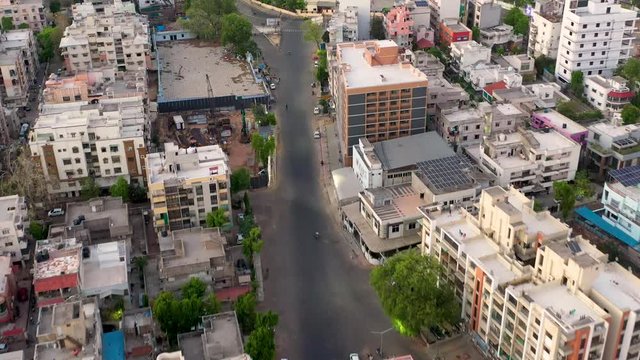 Aerial view of roads in Delhi, India