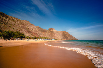 Fototapeta na wymiar Playa de Las Teresitas, a famous beach near Santa Cruz de Tenerife