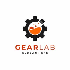 Glassware Lab Gear vector. good for labs laboratory sevice maintenance science technology logo design inspiration