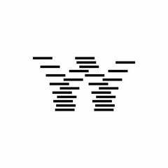 Simple Monogram letter W sign logo icon design vector
