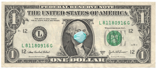 One usd dollar with mask