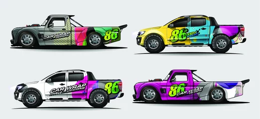 Raamstickers Autorace Auto wrap sticker ontwerp vector. abstracte grafische achtergrondkitontwerpen voor voertuig, raceauto, rally, kleurstelling, sportwagen