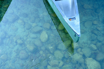 Number 3 Canoe and Rocky Bottom of Clear Lake