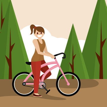 Woman in a bike