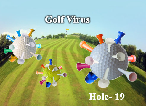  Coronavirus Pandemic COVID-19 Diagram using Golf balls plus Tee's