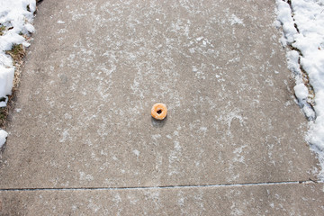 donut on the ground
