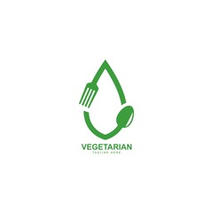 Human healthy vegetarian food logo vector icon illustration