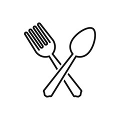 Spoon and fork icon flat vector design. Restaurant symbol.
