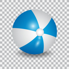 Obraz premium Blue and white beach ball, vector illustration.
