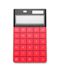 Modern calculator on white background