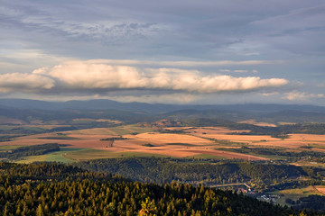 View from Szczeliniec Wielki peak in Table Mountains, Poland