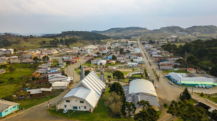 Urupema - SC. Aerial view of Urupema city - Serra de Santa Catarina region - Brazil