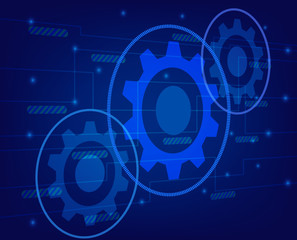 High tech technology background, abstract blue color 