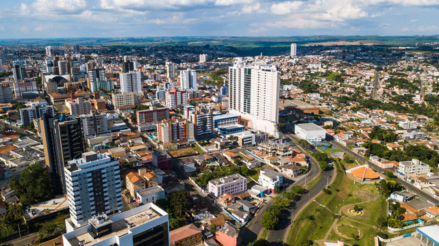 Ponta Grossa - PR. Aerial view of Ponta Grossa city - Paran&aacute; - Brazil