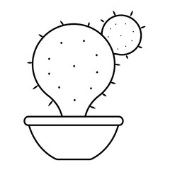 Cactus icon in a pot plant