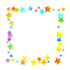 Rainbow Festive Confetti. Carnival Star Falling.