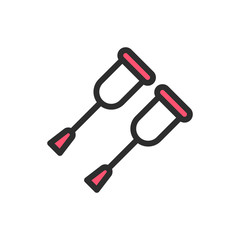 Pair of crutches Vector Icon