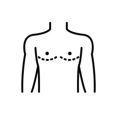 mastectomy line icon, vector illustration