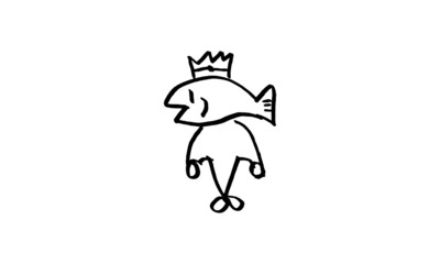 魚の王子　手書きのオリジナルキャラクター