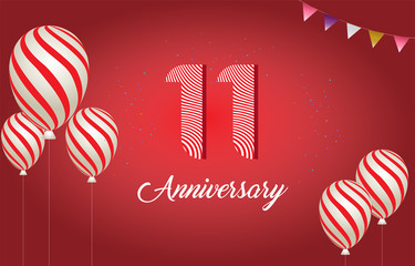 11 years anniversary celebration logo vector template design illustration