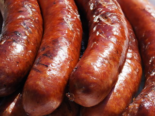 Farmer sausages on bbq